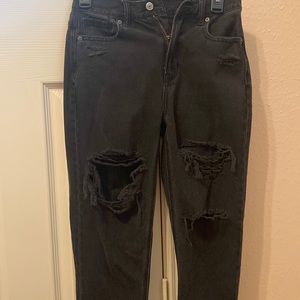 American Eagle, black ripped jean